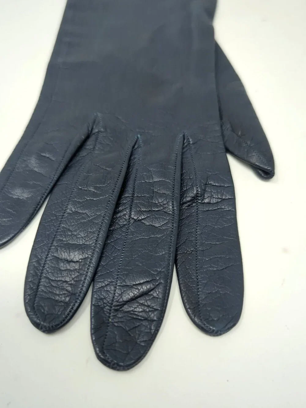 Vintage 60s Roger Fare Gloves X Small 6.5 Blue Leather France